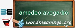 WordMeaning blackboard for amedeo avogadro